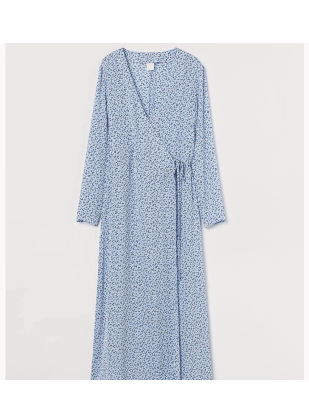 H&M Light Blue Floral Wrap Maxi Dress
